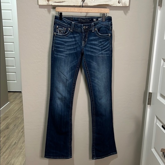 Miss Me Jeans Boot Cut Vintage Y2K Western Bling Rhinestones Cowgirl Faded - Picture 2 of 16